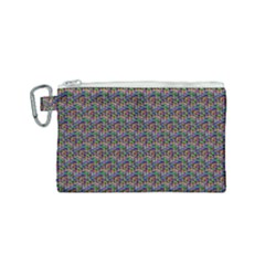 Seamless Prismatic Geometric Pattern With Background Canvas Cosmetic Bag (small)