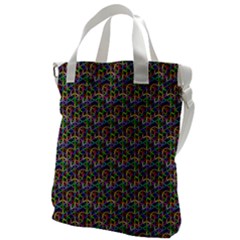 Seamless Prismatic Geometric Pattern With Background Canvas Messenger Bag