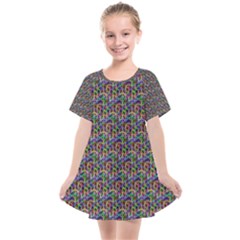 Seamless Prismatic Geometric Pattern With Background Kids  Smock Dress by Jancukart