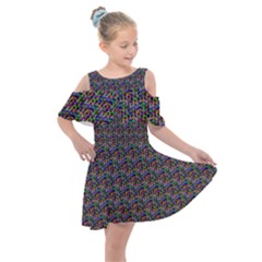 Seamless Prismatic Geometric Pattern With Background Kids  Shoulder Cutout Chiffon Dress by Jancukart