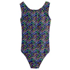 Seamless Prismatic Geometric Pattern With Background Kids  Cut-out Back One Piece Swimsuit by Jancukart