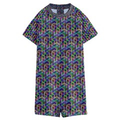 Seamless Prismatic Geometric Pattern With Background Kids  Boyleg Half Suit Swimwear