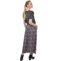 Seamless Prismatic Geometric Pattern With Background Velour Split Maxi Skirt View2