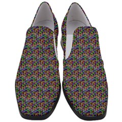 Seamless Prismatic Geometric Pattern With Background Women Slip On Heel Loafers