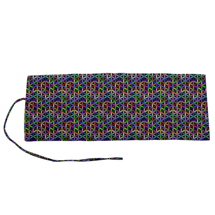 Seamless Prismatic Geometric Pattern With Background Roll Up Canvas Pencil Holder (S)