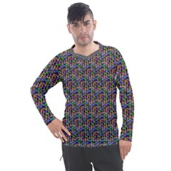 Seamless Prismatic Geometric Pattern With Background Men s Pique Long Sleeve Tee