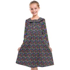 Seamless Prismatic Geometric Pattern With Background Kids  Midi Sailor Dress by Jancukart