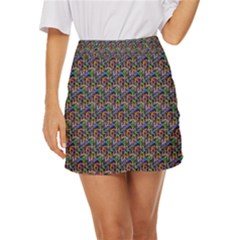 Seamless Prismatic Geometric Pattern With Background Mini Front Wrap Skirt