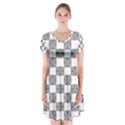 Seamless Tile Derivative Pattern Short Sleeve V-neck Flare Dress View1