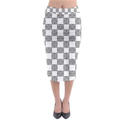 Seamless Tile Derivative Pattern Midi Pencil Skirt