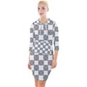 Seamless Tile Derivative Pattern Quarter Sleeve Hood Bodycon Dress View1