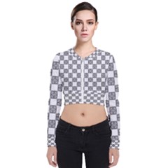 Seamless Tile Derivative Pattern Long Sleeve Zip Up Bomber Jacket