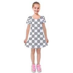 Seamless Tile Derivative Pattern Kids  Short Sleeve Velvet Dress