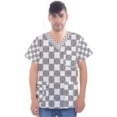 Seamless Tile Derivative Pattern Men s V-neck Scrub Top