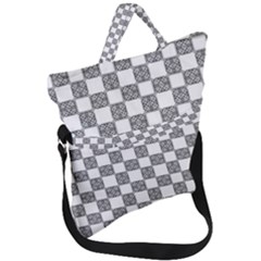 Seamless Tile Derivative Pattern Fold Over Handle Tote Bag