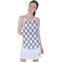 Seamless Tile Derivative Pattern Racer Back Mesh Tank Top