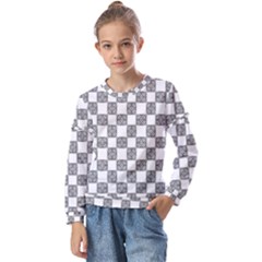 Seamless Tile Derivative Pattern Kids  Long Sleeve Tee With Frill 