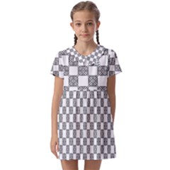 Seamless Tile Derivative Pattern Kids  Asymmetric Collar Dress