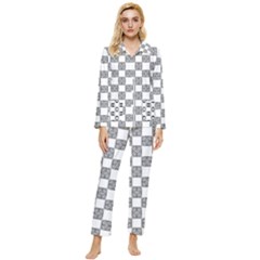 Seamless Tile Derivative Pattern Womens  Long Sleeve Velvet Pocket Pajamas Set