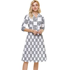 Seamless Tile Derivative Pattern Classy Knee Length Dress