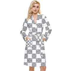 Seamless Tile Derivative Pattern Long Sleeve Velour Robe