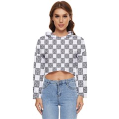 Seamless Tile Derivative Pattern Women s Lightweight Cropped Hoodie