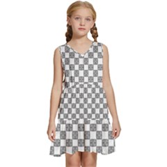 Seamless Tile Derivative Pattern Kids  Sleeveless Tiered Mini Dress