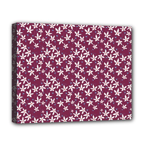 Small Flowers Pattern Deluxe Canvas 20  X 16  (stretched)