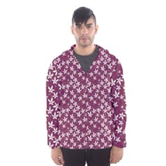 Small Flowers Pattern Men s Hooded Windbreaker