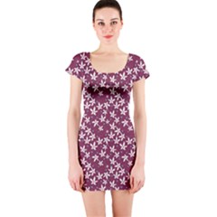 Small Flowers Pattern Short Sleeve Bodycon Dress