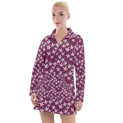 Small Flowers Pattern Women s Long Sleeve Casual Dress by Jancukart