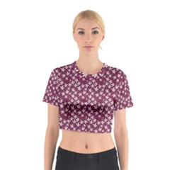 Small Flowers Pattern Cotton Crop Top by Jancukart