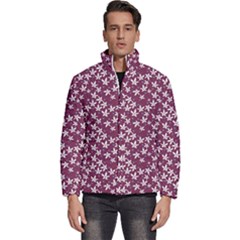 Small Flowers Pattern Men s Puffer Bubble Jacket Coat