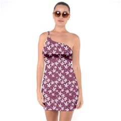 Small Flowers Pattern One Soulder Bodycon Dress