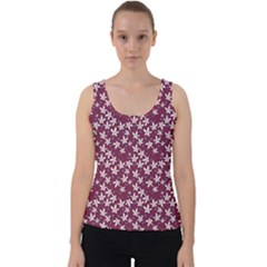 Small Flowers Pattern Velvet Tank Top by Jancukart