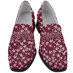 Small Flowers Pattern Women s Chunky Heel Loafers by Jancukart