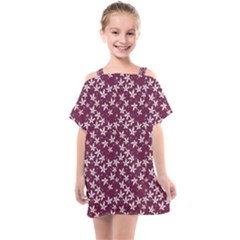 Small Flowers Pattern Kids  One Piece Chiffon Dress