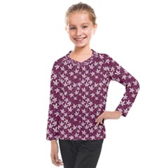 Small Flowers Pattern Kids  Long Mesh Tee