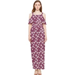 Small Flowers Pattern Draped Sleeveless Chiffon Jumpsuit