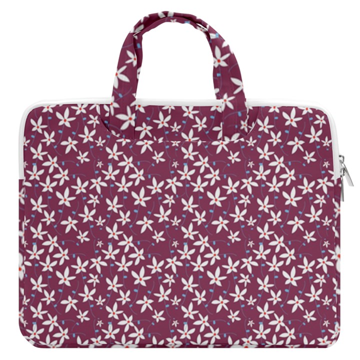 Small Flowers Pattern MacBook Pro 16  Double Pocket Laptop Bag 