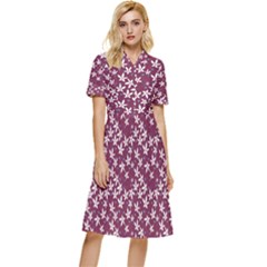 Small Flowers Pattern Button Top Knee Length Dress