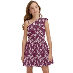 Small Flowers Pattern Kids  One Shoulder Party Dress