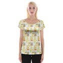 Abstract-pattern Cap Sleeve Top View1