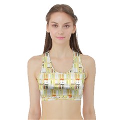 Abstract-pattern Sports Bra With Border