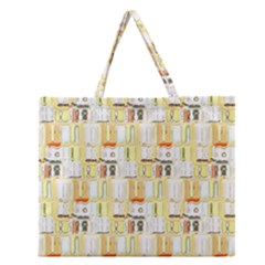 Abstract-pattern Zipper Large Tote Bag