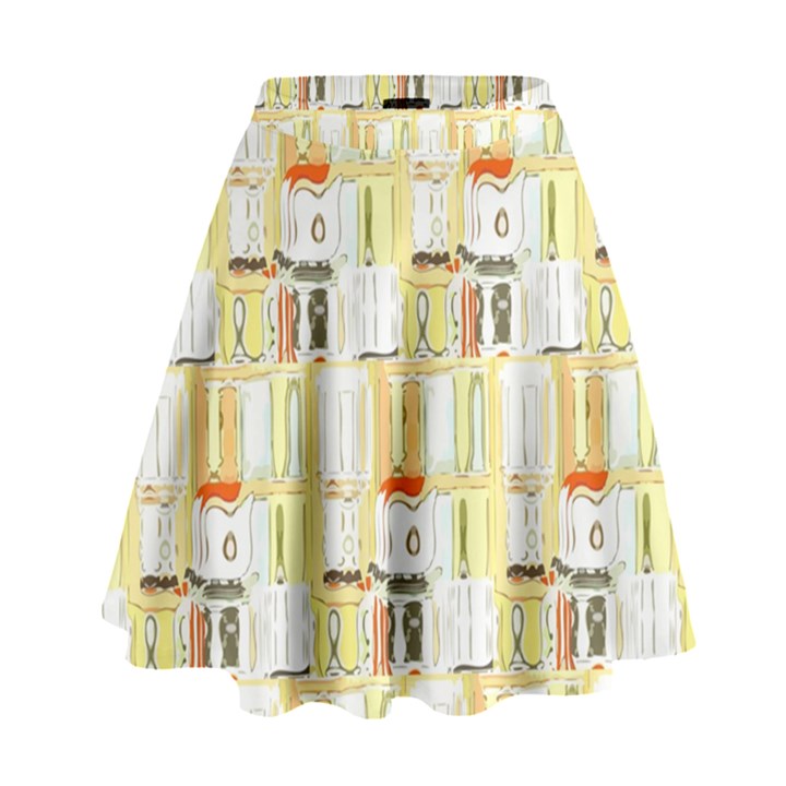 Abstract-pattern High Waist Skirt