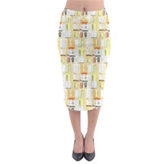 Abstract-pattern Midi Pencil Skirt