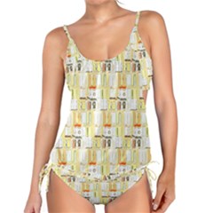 Abstract-pattern Tankini Set