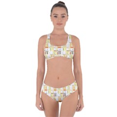 Abstract-pattern Criss Cross Bikini Set