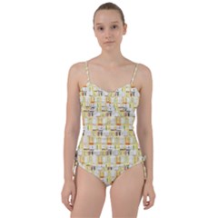 Abstract-pattern Sweetheart Tankini Set